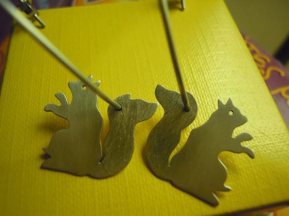 Squirrel Hoop Earrings