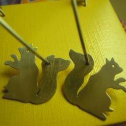 Squirrel Hoop Earrings